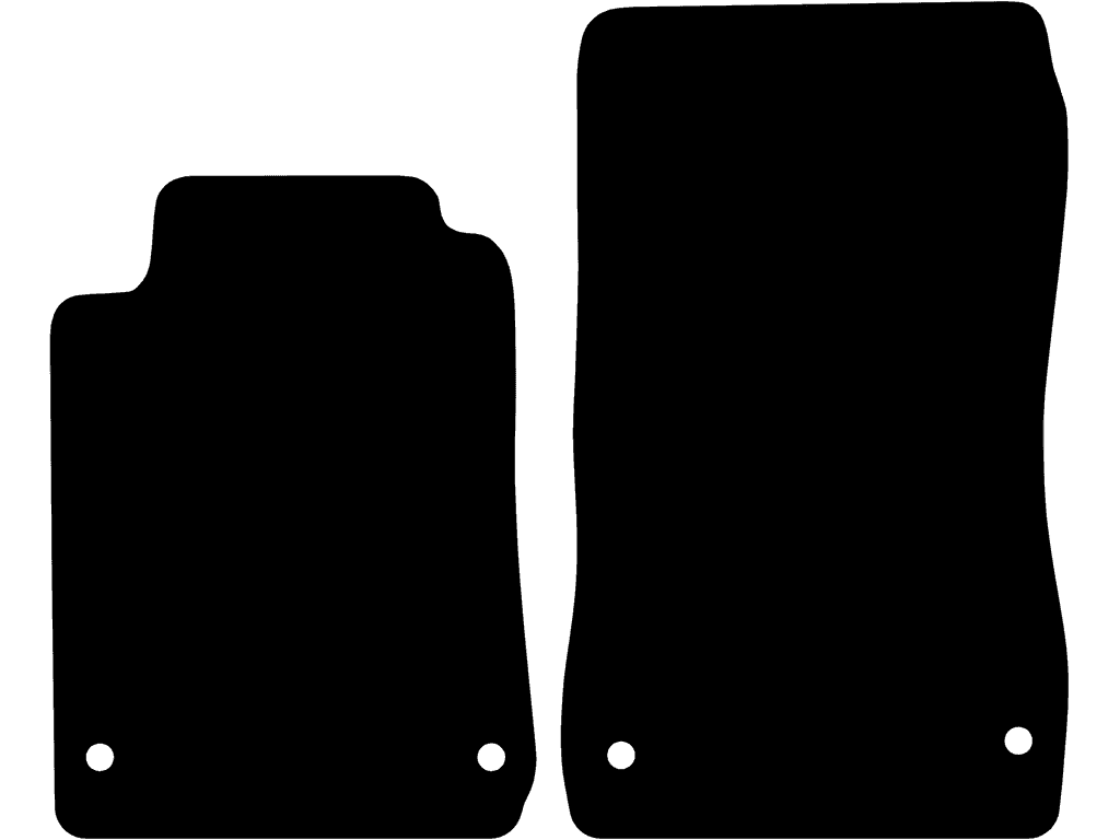 Doppelte Befestigung | Fahrermatte ohne Zunge für Fußablage | Variante 1 | Befestigungssystem: Clips (geschlossen)