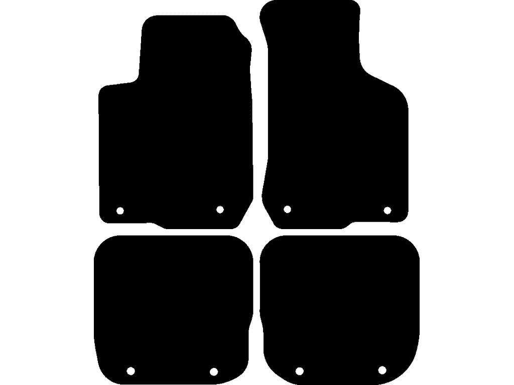 Hintere Matten mit Befestigungen | Befestigungssystem: Clips (mit Öse) | Variante 2