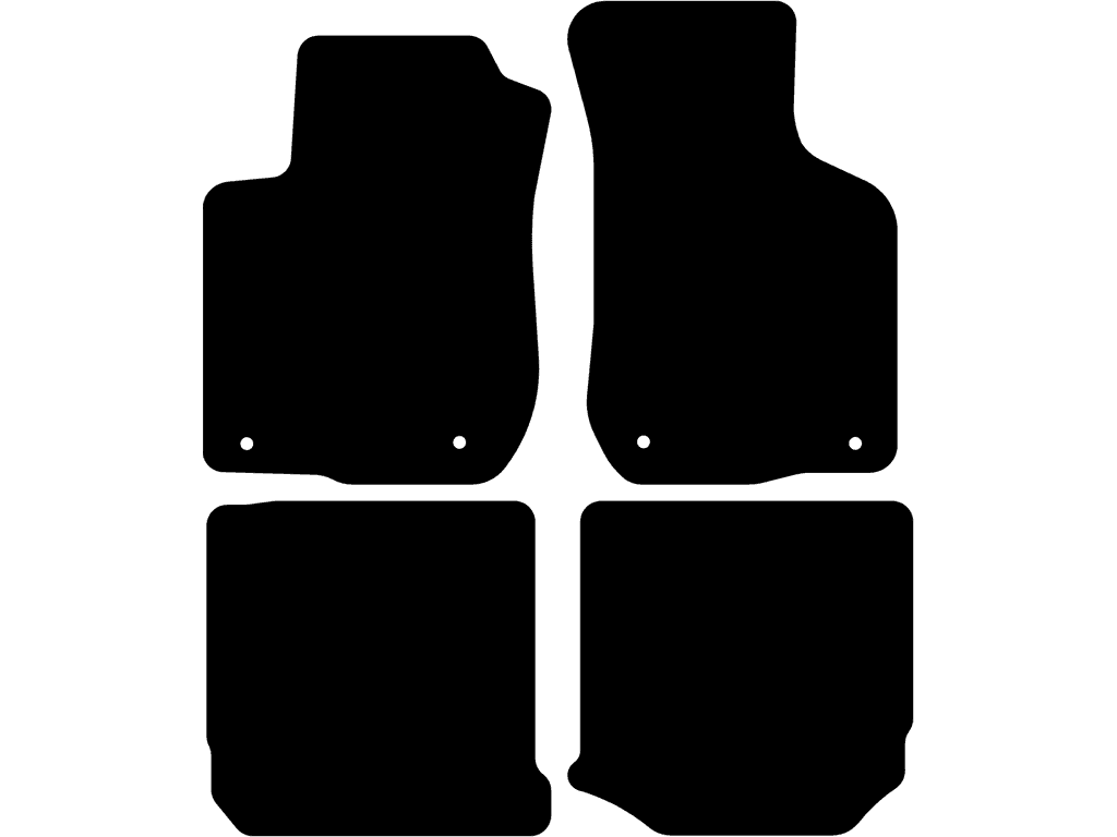 Hintere Matten ohne Befestigungen | Befestigungssystem: Clips (geschlossen)